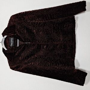 Vintage Mercedes New York Brown Romantic Goth Smooth Embossed Velvet Jacket 6